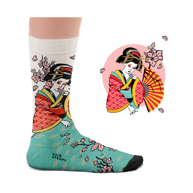 Traditional Geisha Tattoo Socks