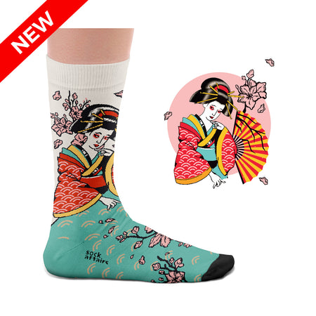 Traditional Geisha Tattoo Socks
