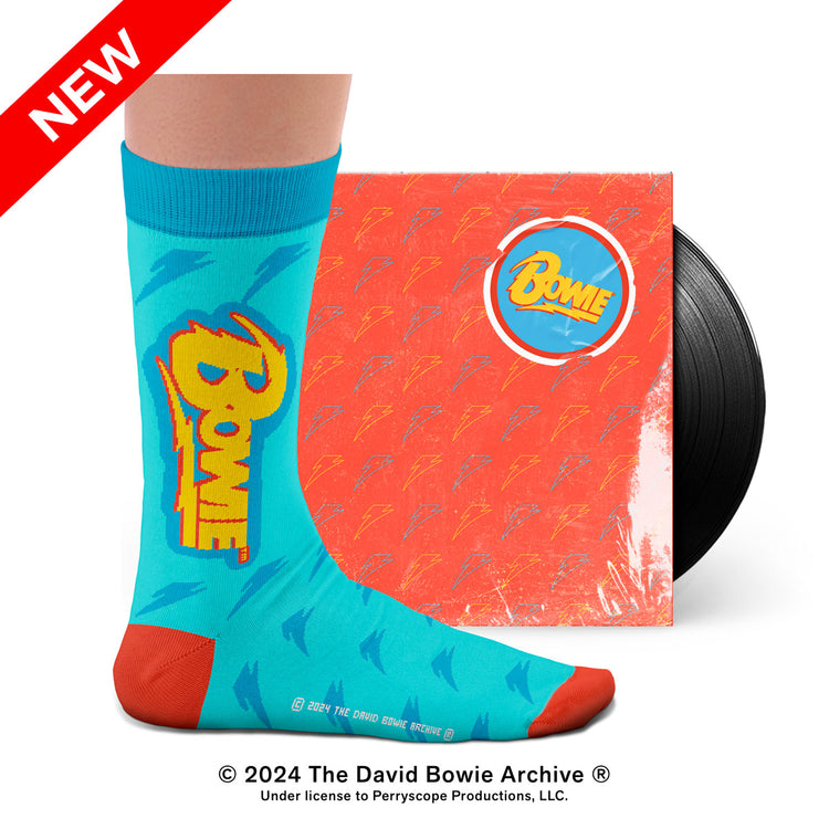 David Bowie Lightning Blue Socks