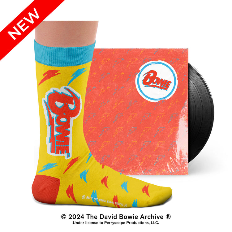 David Bowie Lightning Yellow Socks