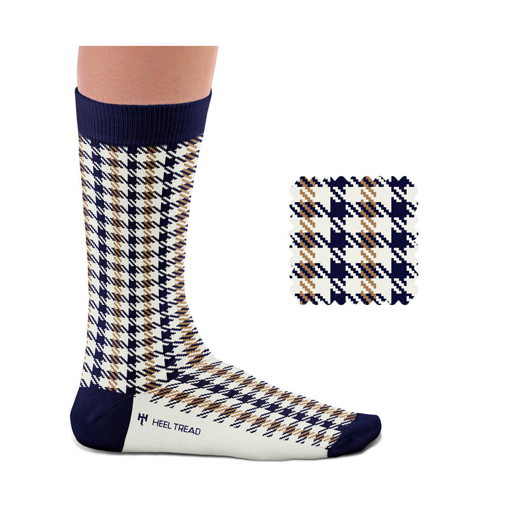 Pepita Navy-Beige Socks