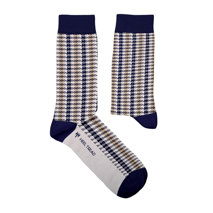 Pepita Navy-Beige Socks