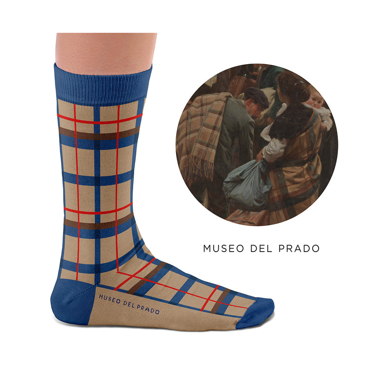 Arte Social Tartan Blue Beige Socks