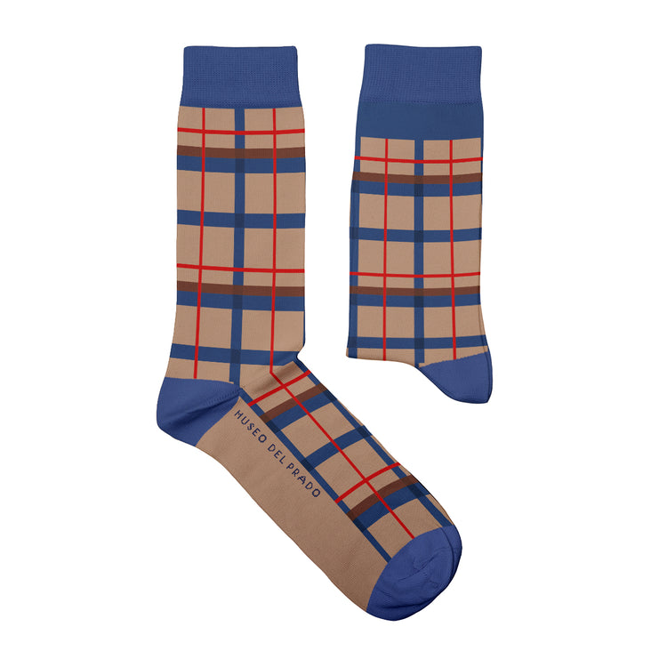 Arte Social Tartan Blue Beige Socks