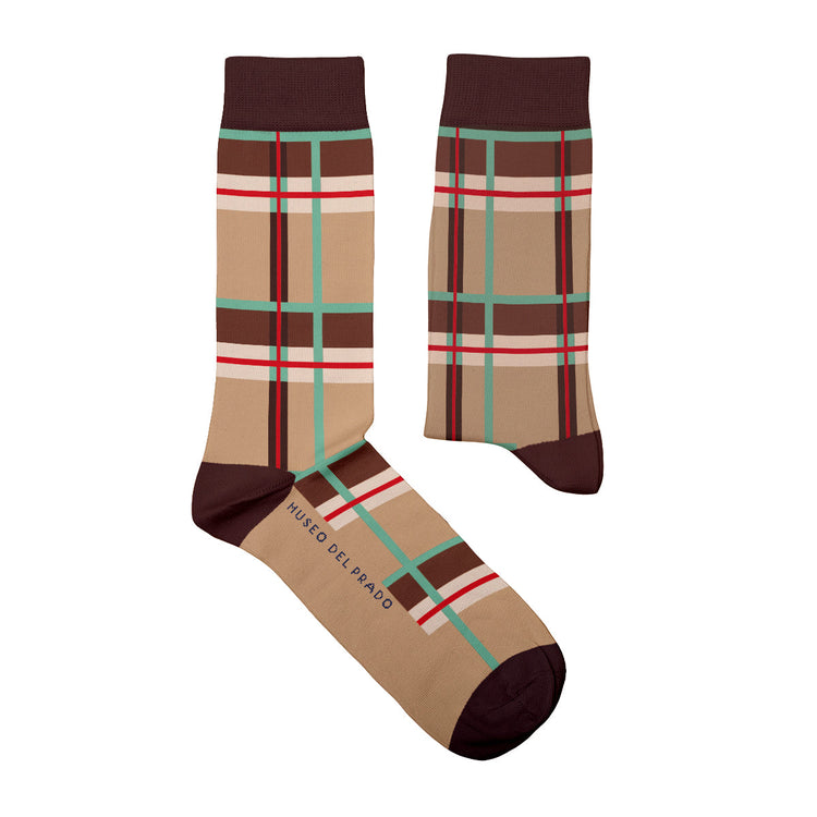 Arte Social Tartan Brown Beige Socks