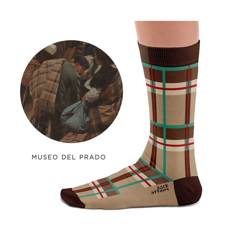 Arte Social Tartan Brown Beige Socks